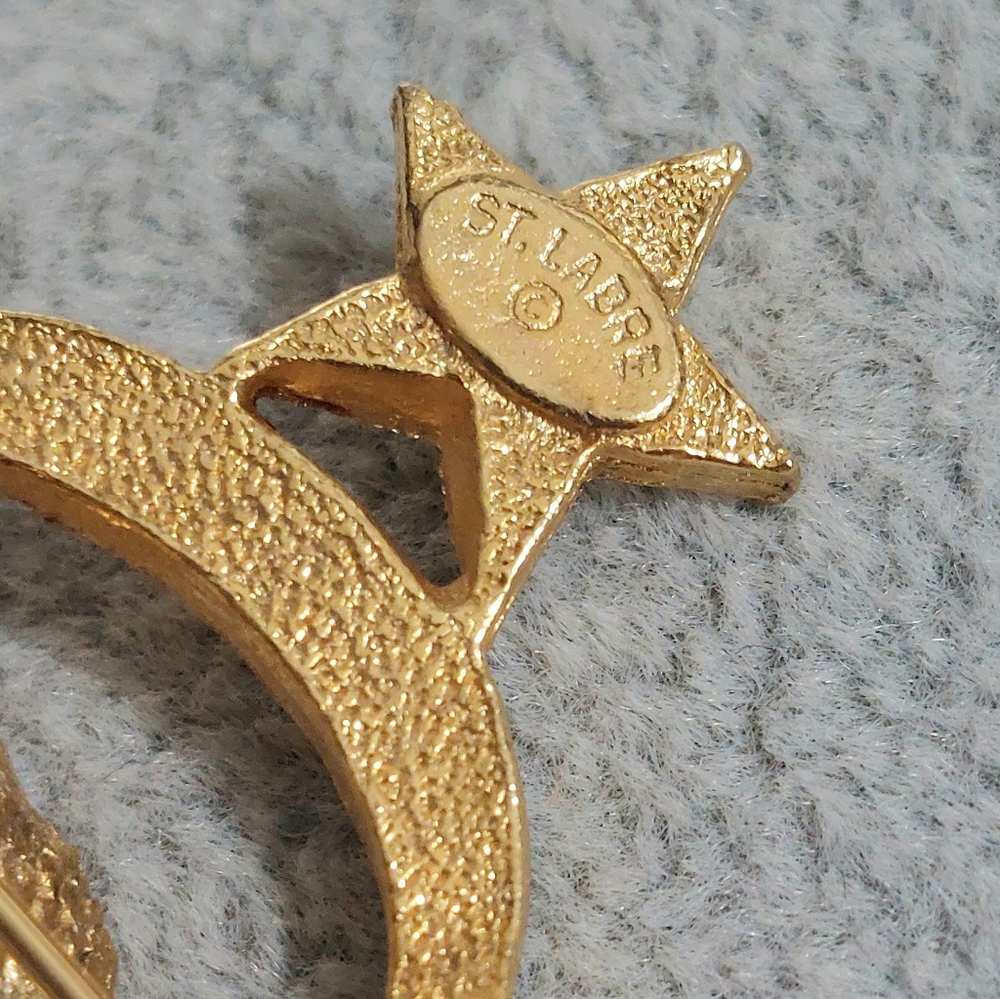 Vintage St. Labre signed Pisces jewelry brooch pin - Picture 7 of 8